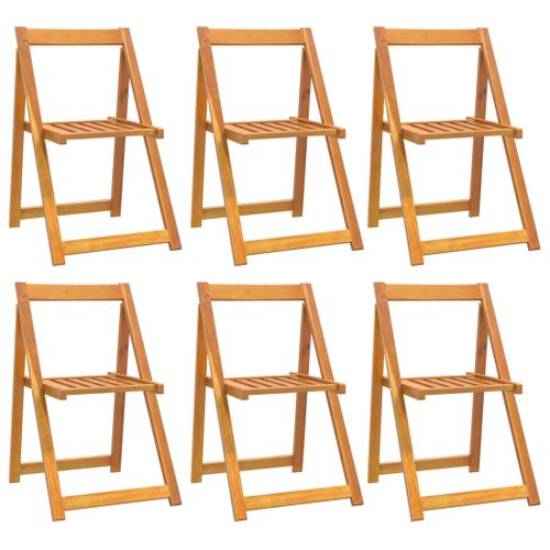 Chaises Pliables De Jardin Lot De 6 Bois D'acacia Massif