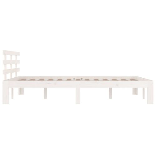 Cadre De Lit Sans Matelas Blanc Bois Massif 140x200 Cm