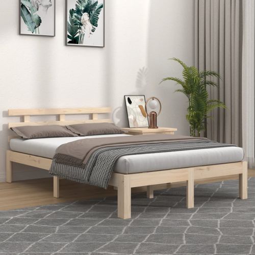 Cadre De Lit Sans Matelas Bois Massif 160x200 Cm