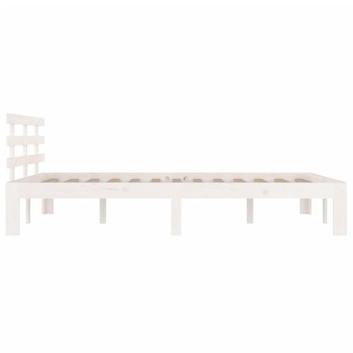 Cadre De Lit Sans Matelas Blanc Bois Massif 160x200 Cm