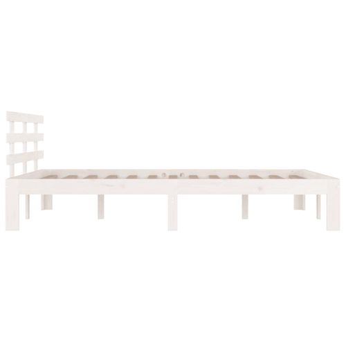 Cadre De Lit Sans Matelas Blanc Bois Massif 180x200 Cm