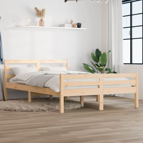 Cadre De Lit Sans Matelas Bois Massif 135x190 Cm