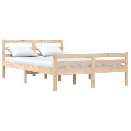 Cadre De Lit Sans Matelas Bois Massif 135x190 Cm