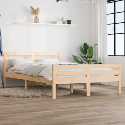Cadre De Lit Sans Matelas Bois Massif 160x200 Cm