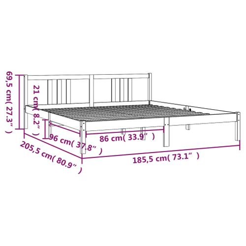 Cadre De Lit Sans Matelas Bois Massif 180x200 Cm