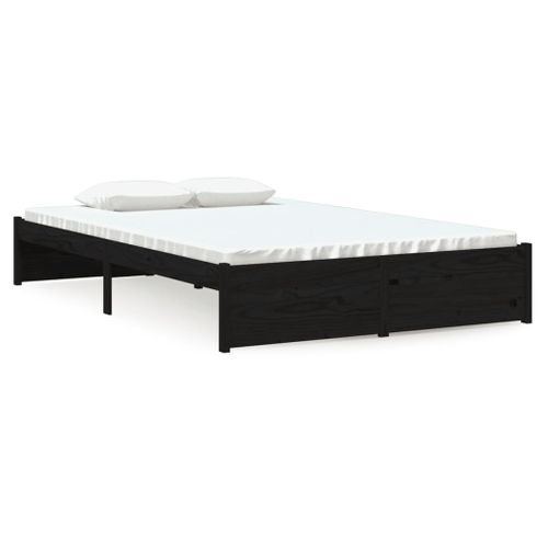 Cadre De Lit Sans Matelas Noir Bois Massif 120x190 Cm
