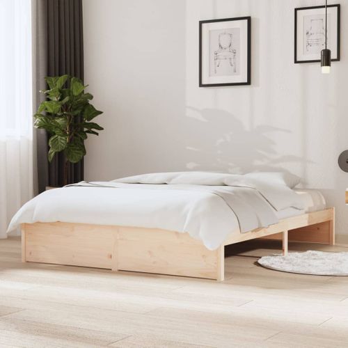 Cadre De Lit Sans Matelas Bois Massif 140x190 Cm