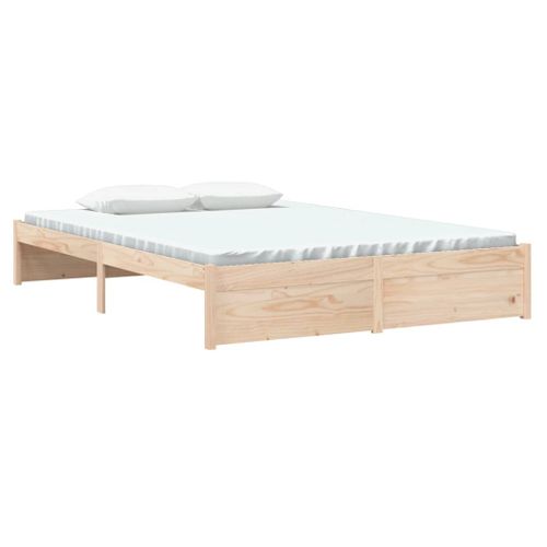 Cadre De Lit Sans Matelas Bois Massif 140x190 Cm