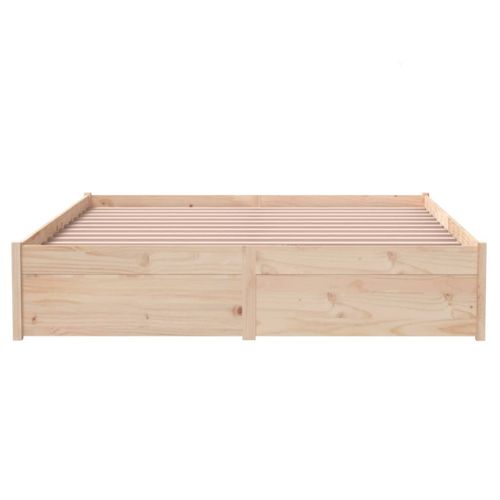 Cadre De Lit Sans Matelas Bois Massif 140x190 Cm