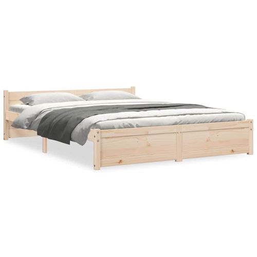 Cadre De Lit Sans Matelas Bois Massif 160x200 Cm