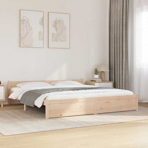Cadre De Lit Sans Matelas Bois Massif 180x200 Cm