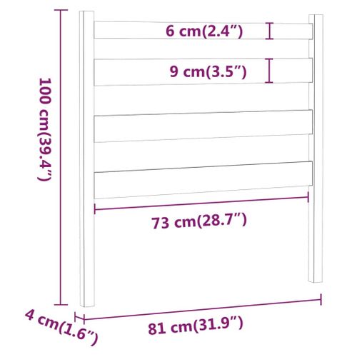 Tête De Lit Marron Miel 81x4x100 Cm Bois Massif De Pin
