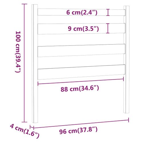 Tête De Lit Marron Miel 96x4x100 Cm Bois Massif De Pin