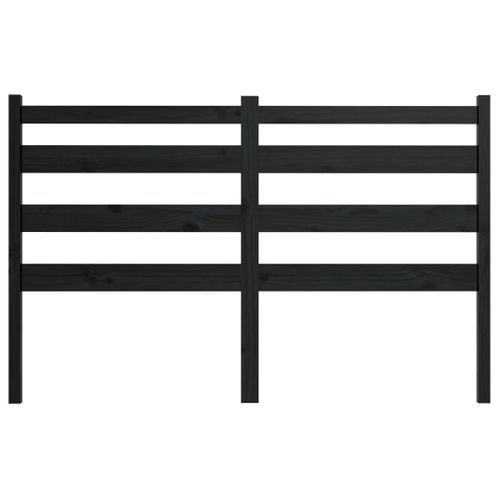Tête De Lit Noir 206x4x100 Cm Bois Massif De Pin