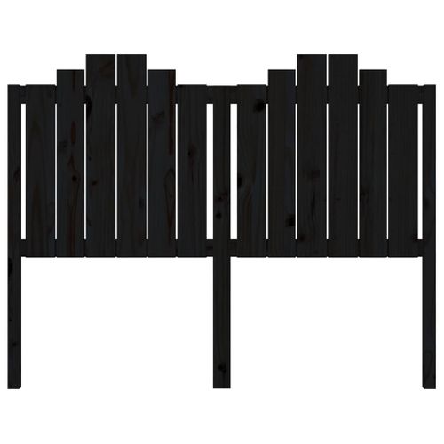 Tête De Lit Noir 146x4x110 Cm Bois Massif De Pin