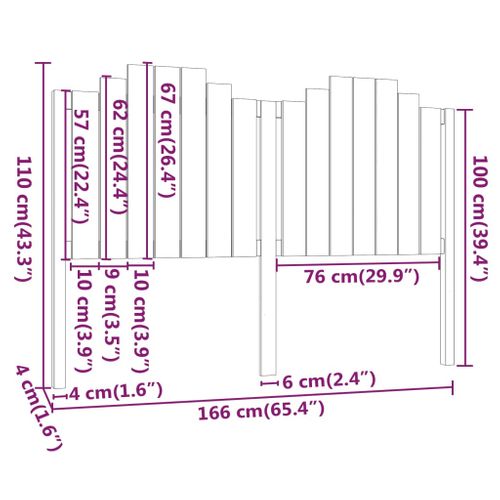 Tête De Lit 166x4x110 Cm Bois Massif De Pin
