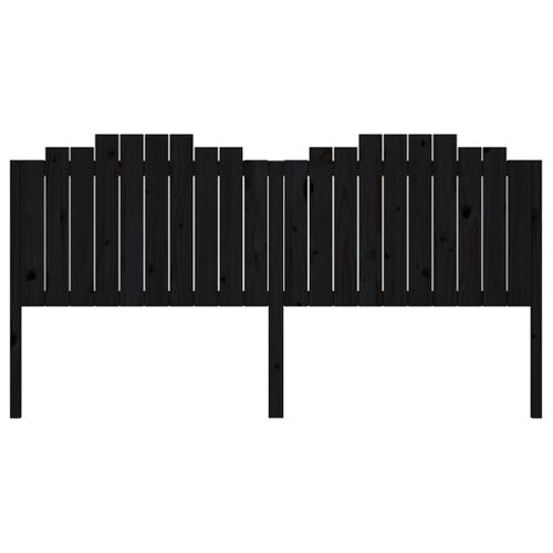 Tête De Lit Noir 206x4x110 Cm Bois Massif De Pin