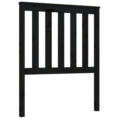 Tête De Lit Noir 81x6x101 Cm Bois Massif De Pin
