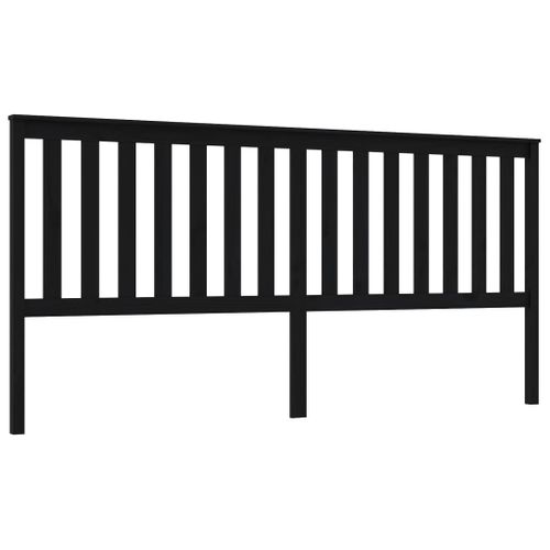 Tête De Lit Noir 206x6x101 Cm Bois Massif De Pin