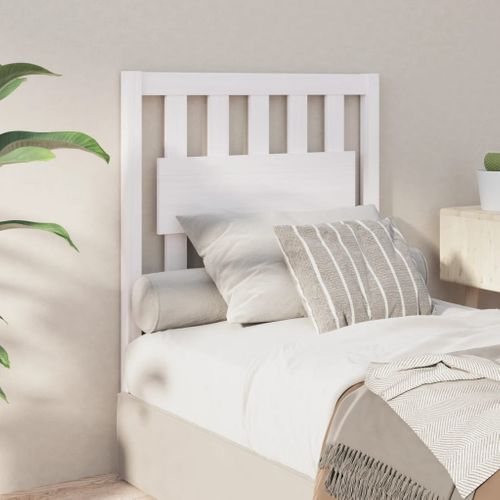 Tête De Lit Blanc 80,5x4x100 Cm Bois Massif De Pin
