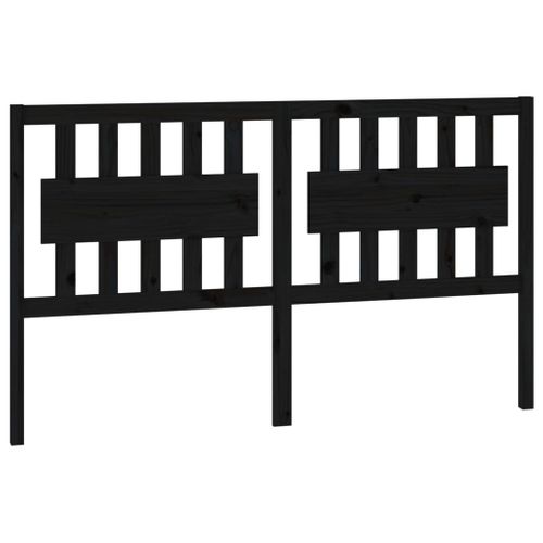 Tête De Lit Noir 155,5x4x100 Cm Bois Massif De Pin