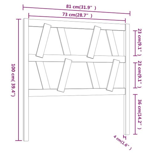 Tête De Lit Marron Miel 81x4x100 Cm Bois Massif De Pin