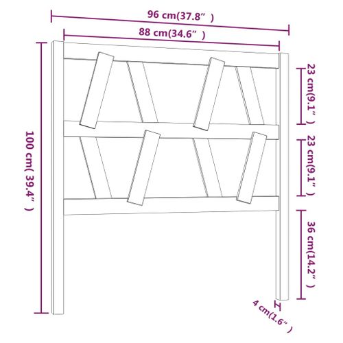 Tête De Lit Marron Miel 96x4x100 Cm Bois Massif De Pin