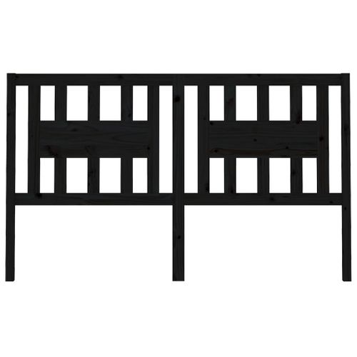 Tête De Lit Noir 146x4x100 Cm Bois Massif De Pin