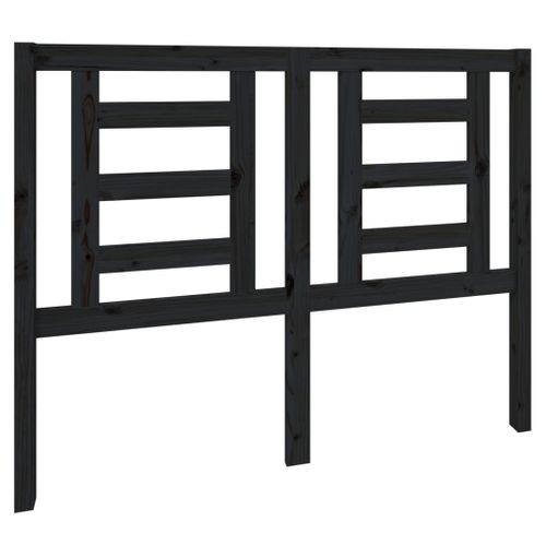 Tête De Lit Noir 126x4x100 Cm Bois Massif De Pin