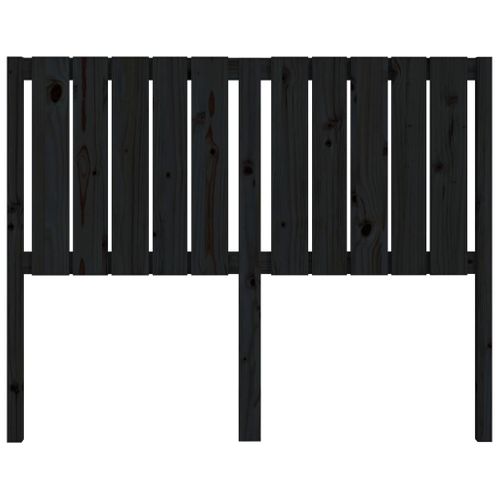 Tête De Lit Noir 125,5x4x100 Cm Bois Massif De Pin