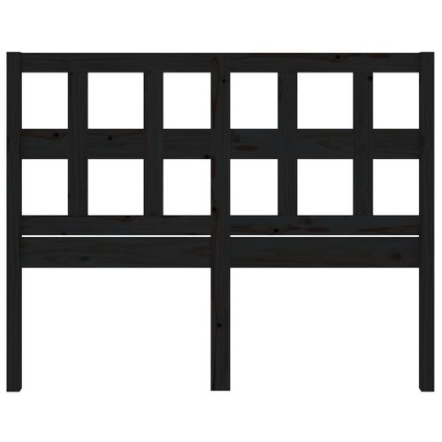 Tête De Lit Noir 125,5x4x100 Cm Bois Massif De Pin