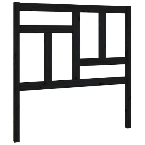 Tête De Lit Noir 95,5x4x100 Cm Bois Massif De Pin