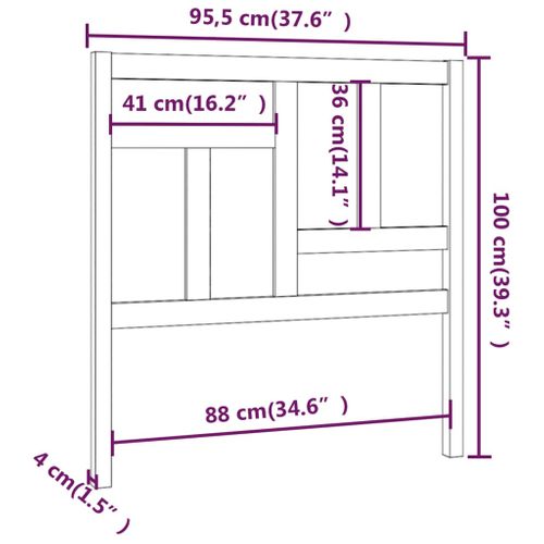 Tête De Lit Noir 95,5x4x100 Cm Bois Massif De Pin