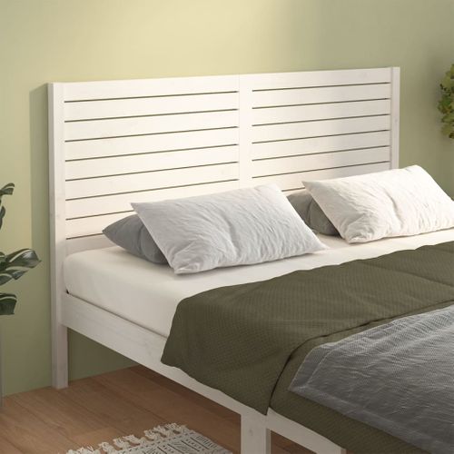 Tête De Lit Blanc 206x4x100 Cm Bois Massif De Pin