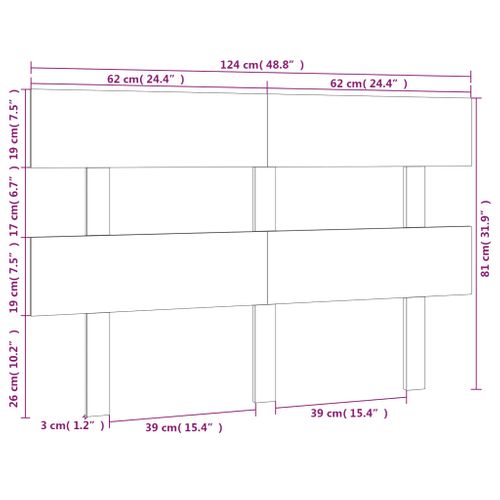 Tête De Lit Noir 124x3x81 Cm Bois Massif De Pin
