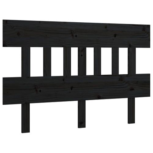 Tête De Lit Noir 123,5x3x81 Cm Bois Massif De Pin