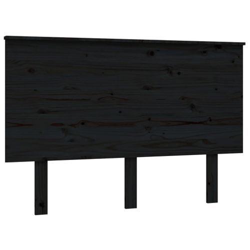 Tête De Lit Noir 124x6x82,5 Cm Bois Massif De Pin