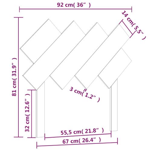 Tête De Lit Marron Miel 92x3x81 Cm Bois Massif De Pin