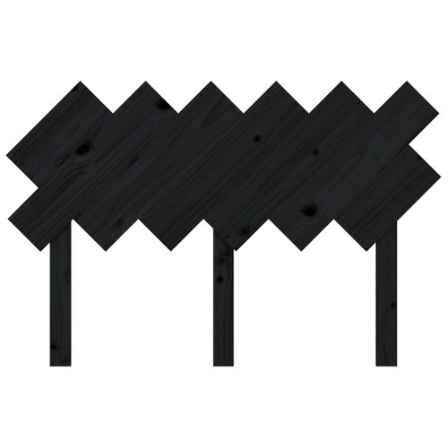 Tête De Lit Noir 122,5x3x80,5 Cm Bois Massif De Pin