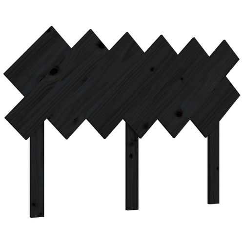 Tête De Lit Noir 122,5x3x80,5 Cm Bois Massif De Pin