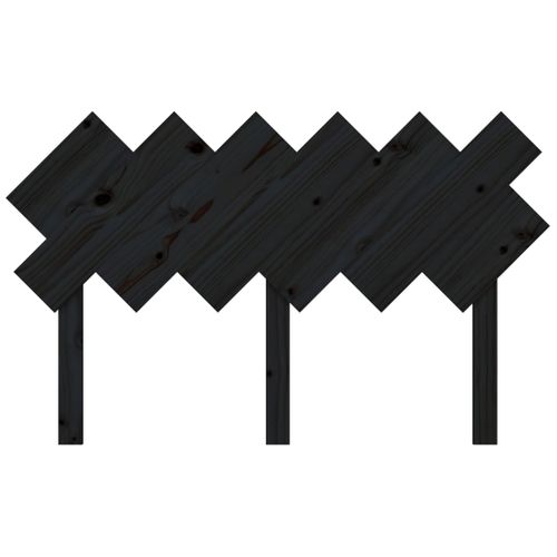 Tête De Lit Noir 132x3x81 Cm Bois Massif De Pin