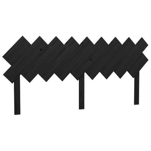 Tête De Lit Noir 178x3x80,5 Cm Bois Massif De Pin