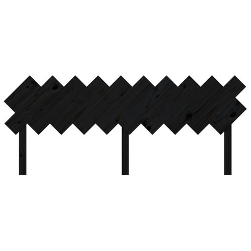 Tête De Lit Noir 196x3x80,5 Cm Bois Massif De Pin