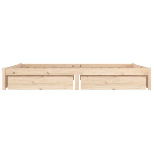 Cadre De Lit 140x200 Cm Avec Tiroirs Bois Massif Pin Rangement