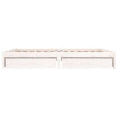 Cadre De Lit Sans Matelas Avec Tiroirs Blanc 160x200 Cm