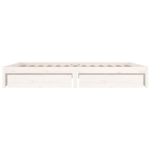 Cadre De Lit Sans Matelas Avec Tiroirs Blanc