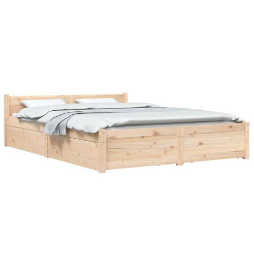 Cadre De Lit Sans Matelas Avec Tiroirs 150x200