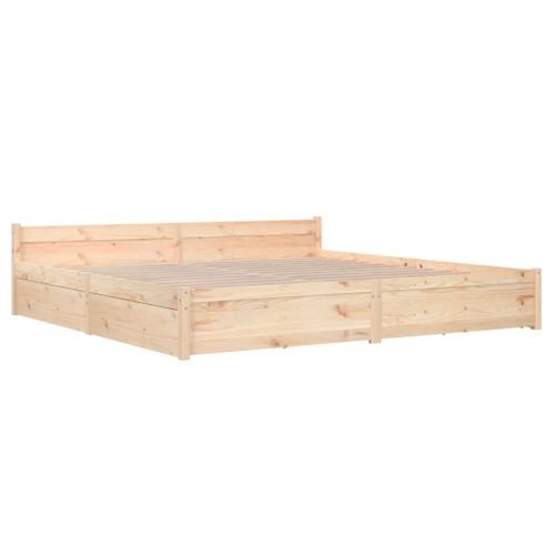 Cadre De Lit Avec Tiroirs 200x200 Cm