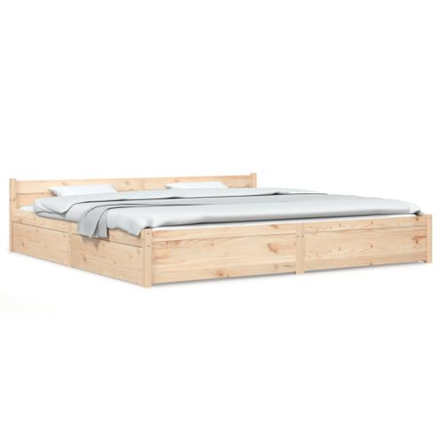 Cadre De Lit Avec Tiroirs 200x200 Cm