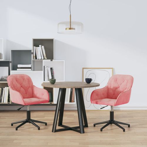Chaises Pivotantes À Manger Lot De 2 Rose Velours
